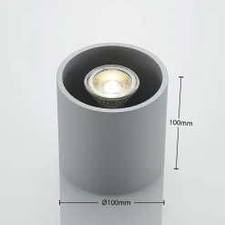 Lindby Parvin aluminium downlight, rund, grå