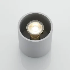 Lindby Parvin aluminium downlight, rund, grå