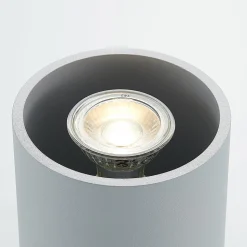 Lindby Parvin aluminium downlight, rund, grå