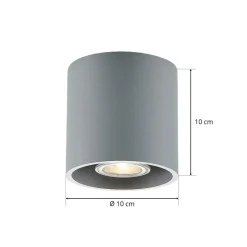 Lindby Parvin aluminium downlight, rund, grå
