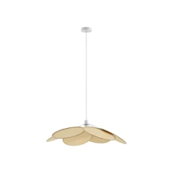 Lindby pendel Astraia, natur/hvid, rattan, Ø 80 cm