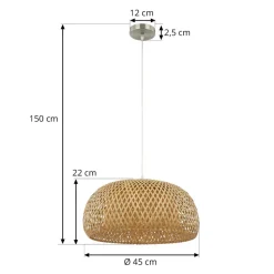 Lindby pendel Jadwiga, Ø 45 cm, bambus, E27