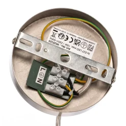 Lindby pendel Sebatin, Ø 50 cm, hvid, stof, E27
