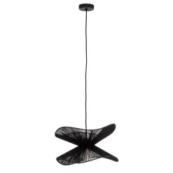 Lindby pendel Valdorin, sort, papir, Ø 40 cm, E27