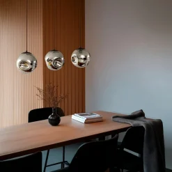 Lindby pendel Valentina, E14, 3-lys, røgfarvet grå, glas