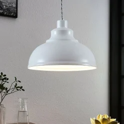 Lindby pendellampe Albertine, 29 cm, hvid, metal