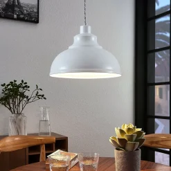 Lindby pendellampe Albertine, 29 cm, hvid, metal