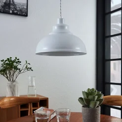 Lindby pendellampe Albertine, 29 cm, hvid, metal