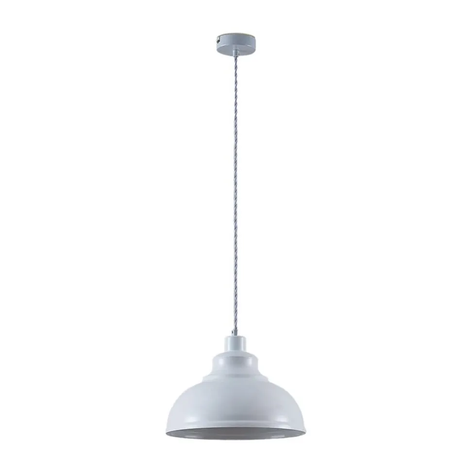Lindby pendellampe Albertine, 29 cm, hvid, metal
