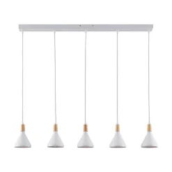 Lindby pendellampe Arina, 100 cm, hvid, 5 lyskilder, E14