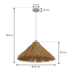 Lindby pendellampe Borys, Ø 55 cm, søgræs, E27