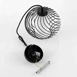 Lindby pendellampe Cedrice, 1 lyskilde, sort, metal, E27