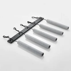 Lindby pendellampe Concretto, 100 cm, grå, 5 lyskilder, beton