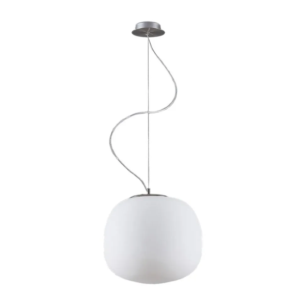 Lindby pendellampe Ginevra, Ø 38 cm, hvid, glas, E27