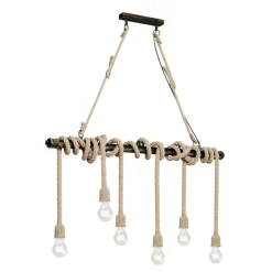 Lindby pendellampe Hajo, 100 cm, 6 lyskilder, rebpendel