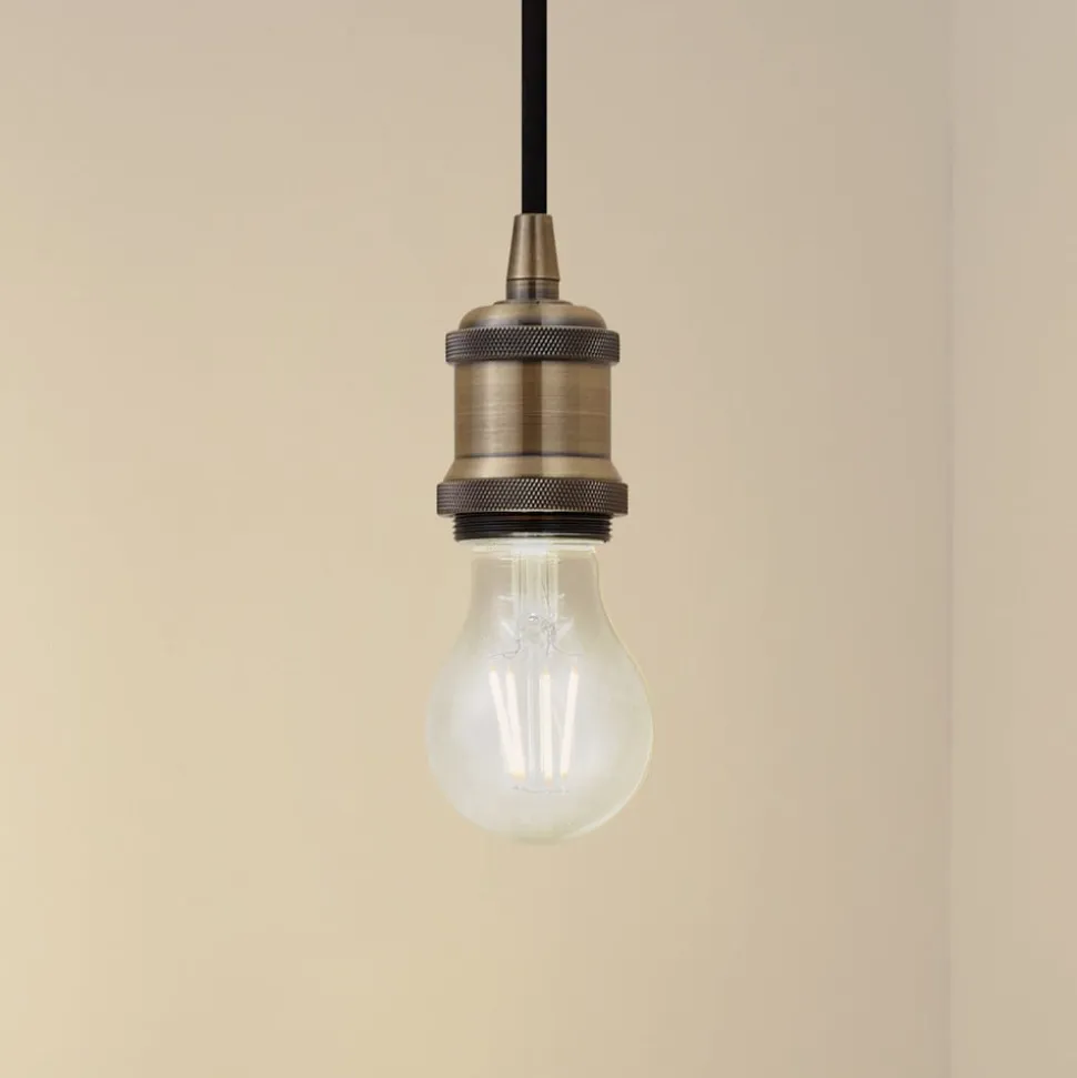 Lindby pendellampe Hattie, messing, Ø 5 cm, metal, E27