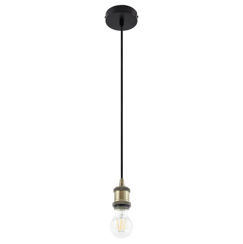 Lindby pendellampe Hattie, messing, Ø 5 cm, metal, E27