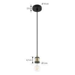 Lindby pendellampe Hattie, messing, Ø 5 cm, metal, E27