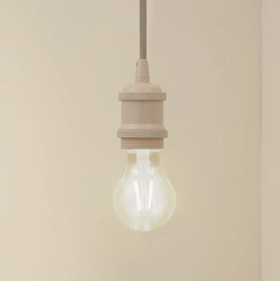 Lindby pendellampe Hattie, beige, Ø 5 cm, metal E27