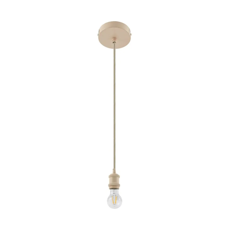 Lindby pendellampe Hattie, beige, Ø 5 cm, metal E27
