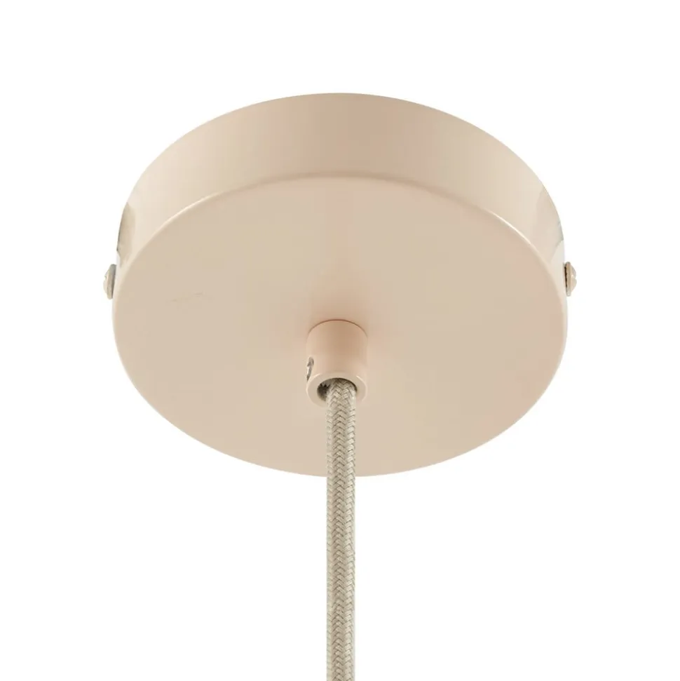Lindby pendellampe Hattie, beige, Ø 5 cm, metal E27