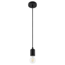 Lindby pendellampe Hattie, sort, Ø 4,7 cm, metal, E27