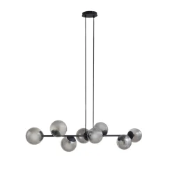Lindby pendellampe Isamer, røggrå, 130 cm, globus