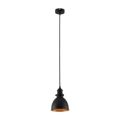 Lindby pendellampe Jasminka, sort/guld, metal, 1 lyskilde.