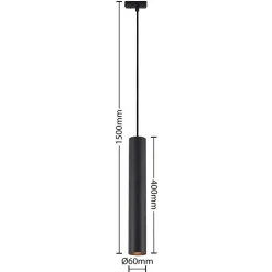 Lindby pendellampe Linaro, 40 cm, sort, 1-faset, GU10
