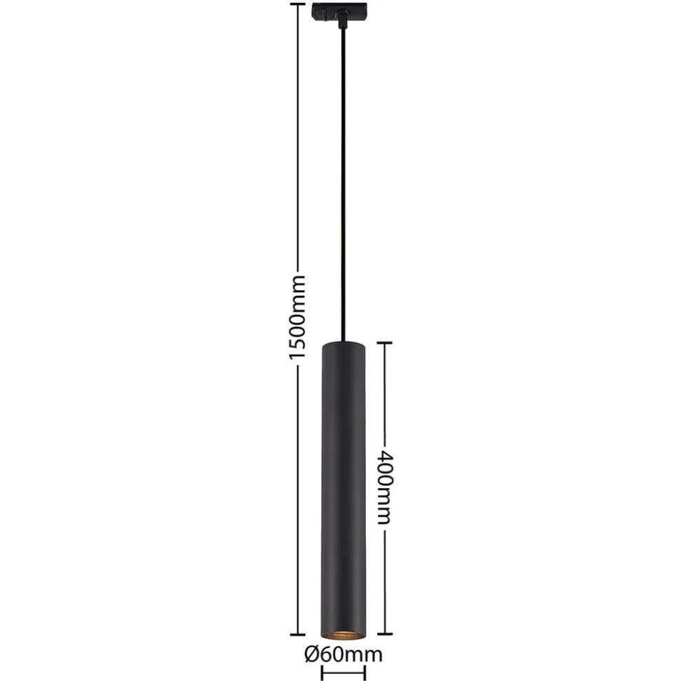 Lindby pendellampe Linaro, 40 cm, sort, 1-faset, GU10