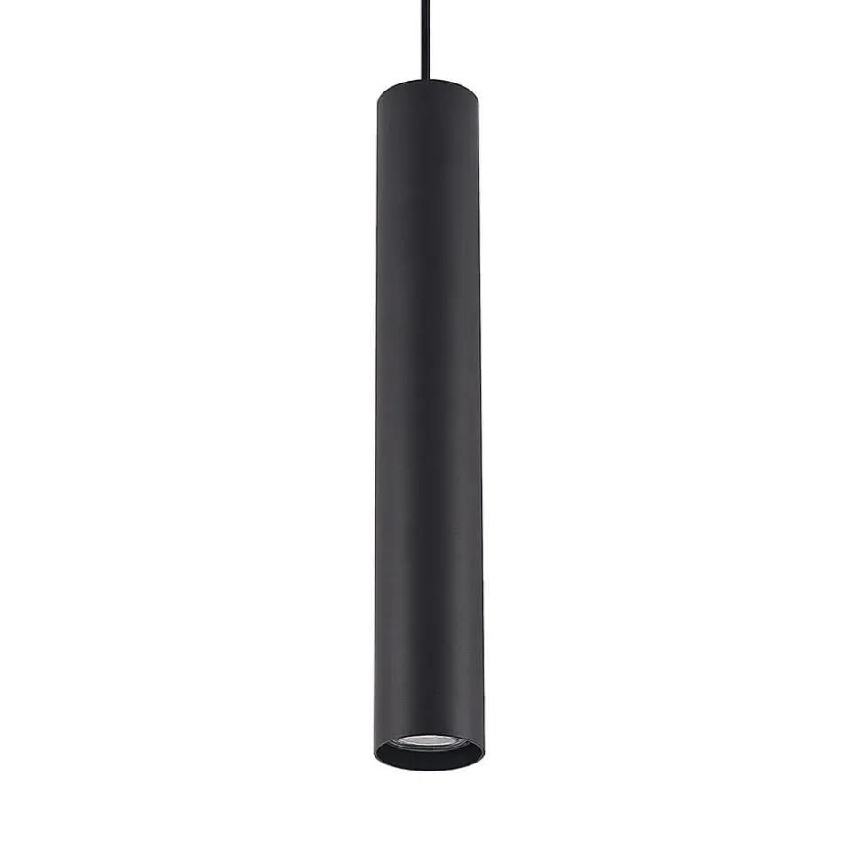 Lindby pendellampe Linaro, 40 cm, sort, 1-faset, GU10
