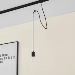 Lindby pendellampe Linaro, Ø 4,6 cm, sort, 1-faset, E27