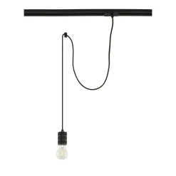 Lindby pendellampe Linaro, Ø 4,6 cm, sort, 1-faset, E27