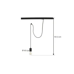 Lindby pendellampe Linaro, Ø 4,6 cm, sort, 1-faset, E27