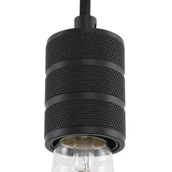 Lindby pendellampe Linaro, Ø 4,6 cm, sort, 1-faset, E27