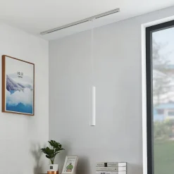 Lindby pendellampe Linaro, 40 cm, hvid, 1-faset, GU10