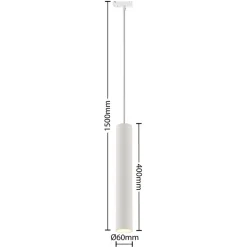 Lindby pendellampe Linaro, 40 cm, hvid, 1-faset, GU10