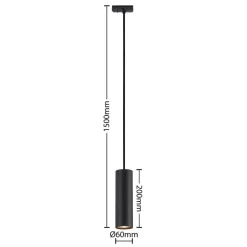 Lindby pendellampe Linaro, 20 cm, sort, 1-faset, GU10