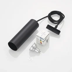 Lindby pendellampe Linaro, 20 cm, sort, 1-faset, GU10