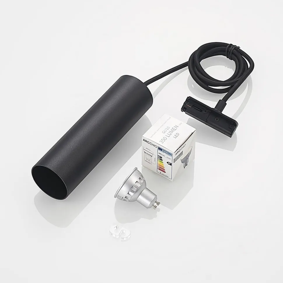 Lindby pendellampe Linaro, 20 cm, sort, 1-faset, GU10