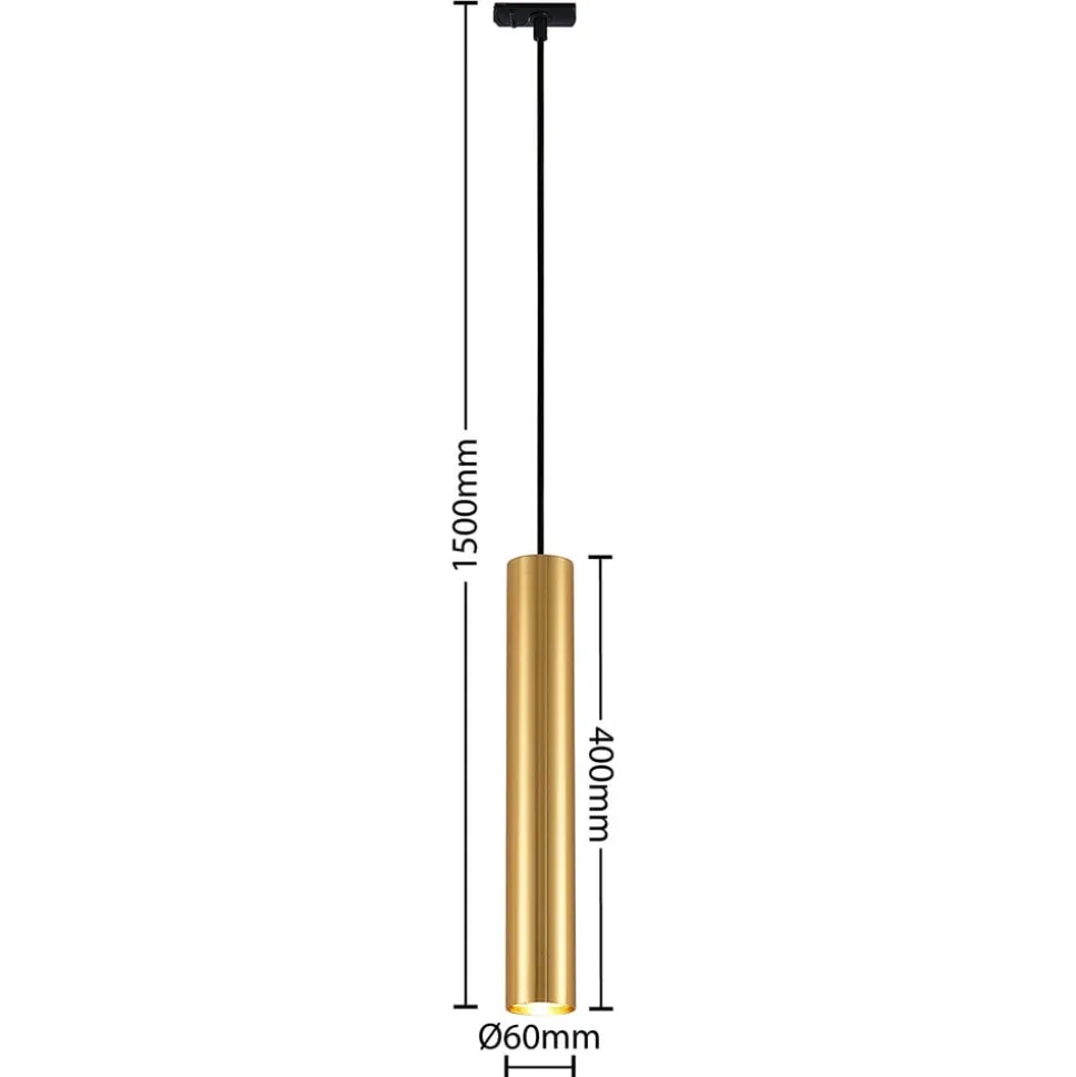 Lindby pendellampe Linaro, 40 cm, guld, 1-faset, GU10