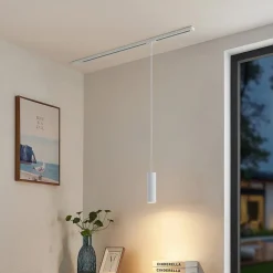Lindby pendellampe Linaro, 20 cm, hvid, 1-faset, GU10