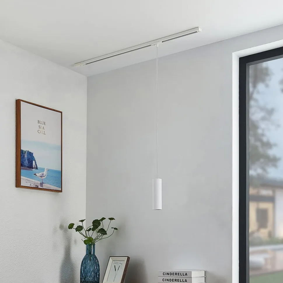 Lindby pendellampe Linaro, 20 cm, hvid, 1-faset, GU10