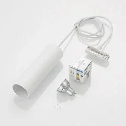 Lindby pendellampe Linaro, 20 cm, hvid, 1-faset, GU10
