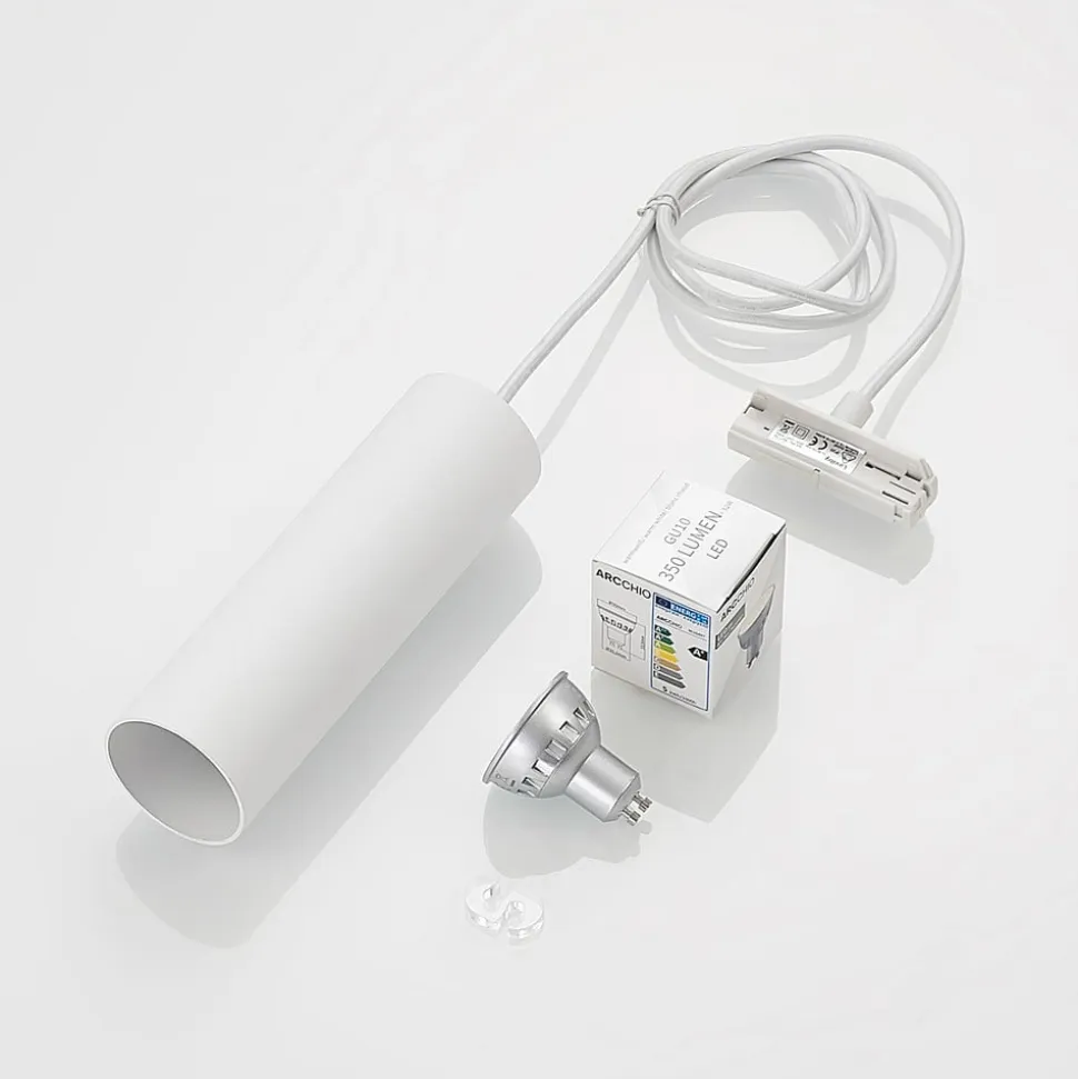 Lindby pendellampe Linaro, 20 cm, hvid, 1-faset, GU10