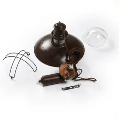 Lindby pendellampe Louisanne, justerbar, brun, Ø 35 cm