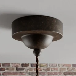 Lindby pendellampe Louisanne, brun, metal, Ø 35 cm