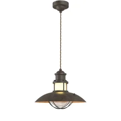 Lindby pendellampe Louisanne, brun, metal, Ø 35 cm