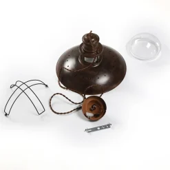 Lindby pendellampe Louisanne, brun, metal, Ø 35 cm