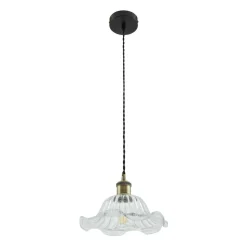 Lindby pendellampe Ludowika, transparent, glas, Ø25cm, E27